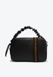 Bolsa Tiracolo Preta Anacapri Alça Franzida Média