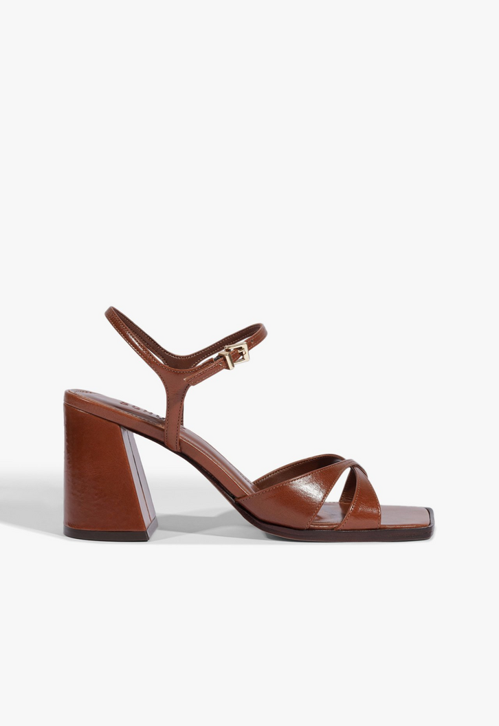 Sandália Hilda Couro Marrom | ZZ MALL