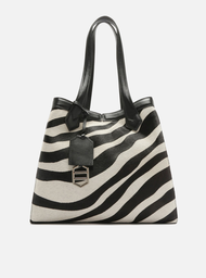 Bolsa Shopping Animal Print Arezzo Grande Bag Charm