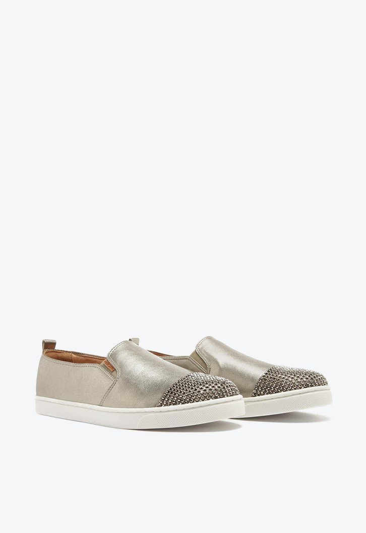 Tênis Slip On Prata Anacapri Velho Glam