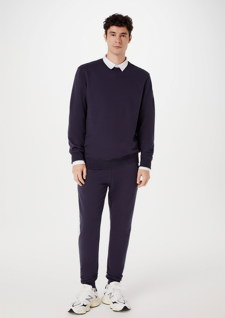 Blusão Azul Escuro Hering Básico Masculino Comfort Em Moletom Peluciado