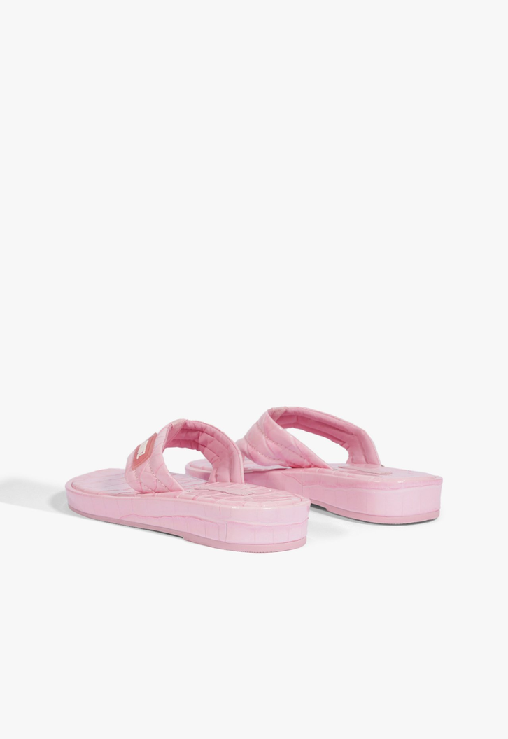 Chinelo Zoe Couro Rosa