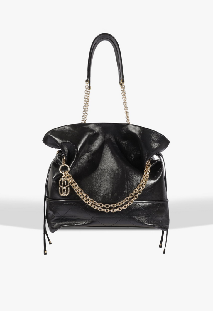 Bolsa Schutz Shopping Média Sammy Couro Preta | ZZ MALL