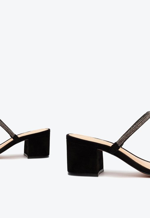 MULE Schutz BLOCK HEEL ARC GLAM BLACK