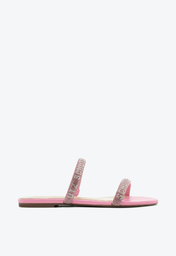 Sandália Rasteira Schutz Tiras Rosa