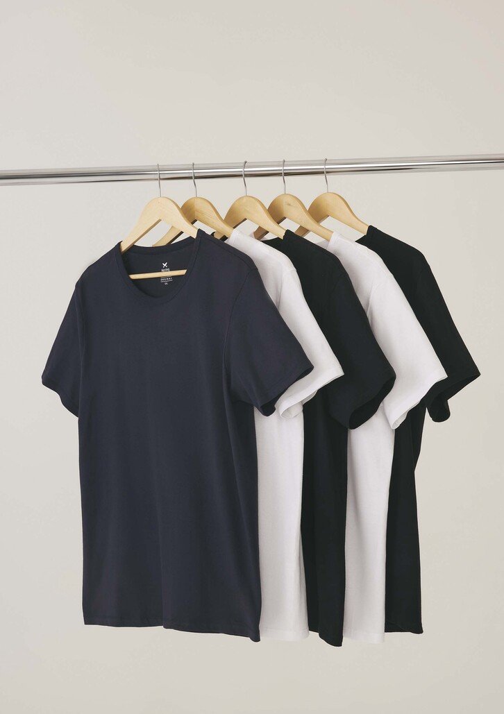Kit Com 5 Camisetas Multicoloridas Hering Básicas Slim