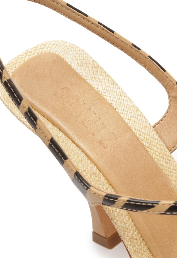 Sandália Salto Alto Tiras Animal Print