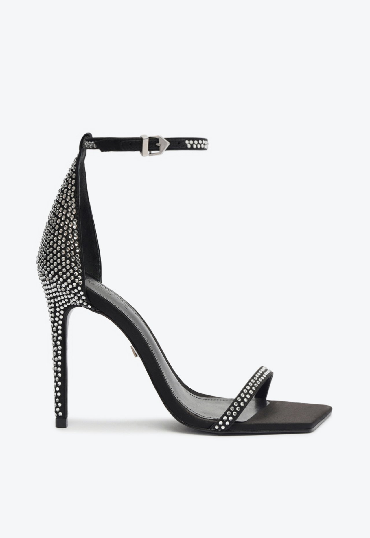 Sandália Preta Schutz Salto Alto Jenna Cetim | ZZ MALL