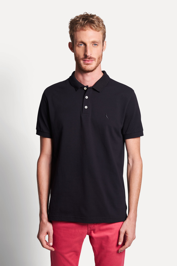 CAMISA POLO PRETA RESERVA PIQUET CLASSICA