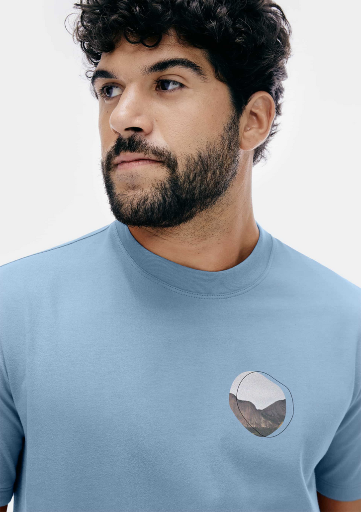 Camiseta Masculina Azul Hering Comfort Super Cotton Com Estampa