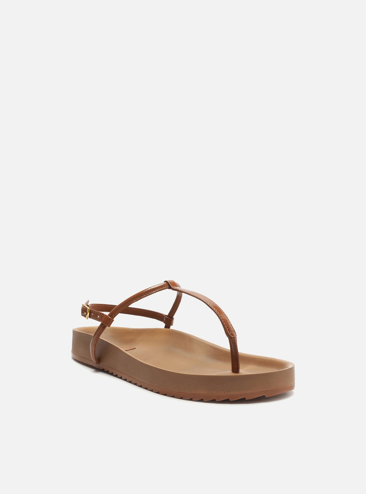 Sandália Papete Flatform Marrom Arezzo Slim