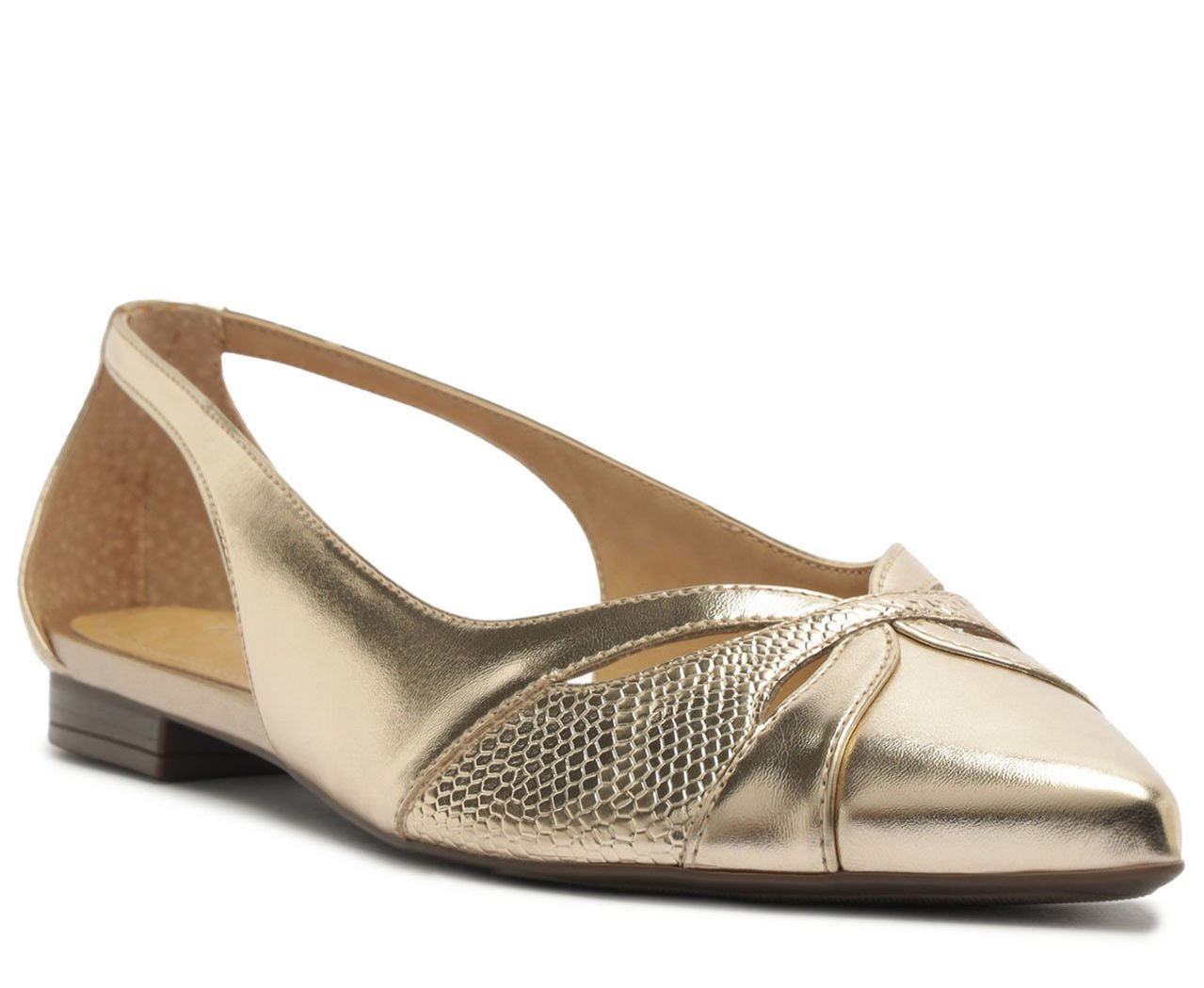 あん Sapatilha Lateral Vazada Dourada | ZZ MALL