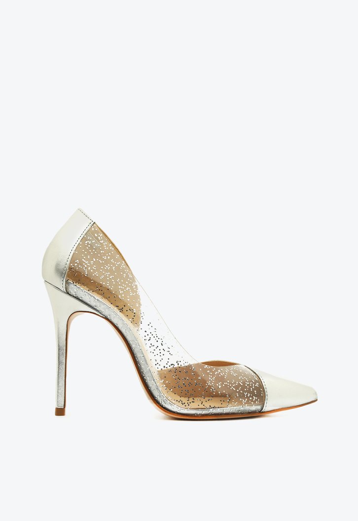 SAPATO SCARPIN PRATA SCHUTZ VINIL GLITTER