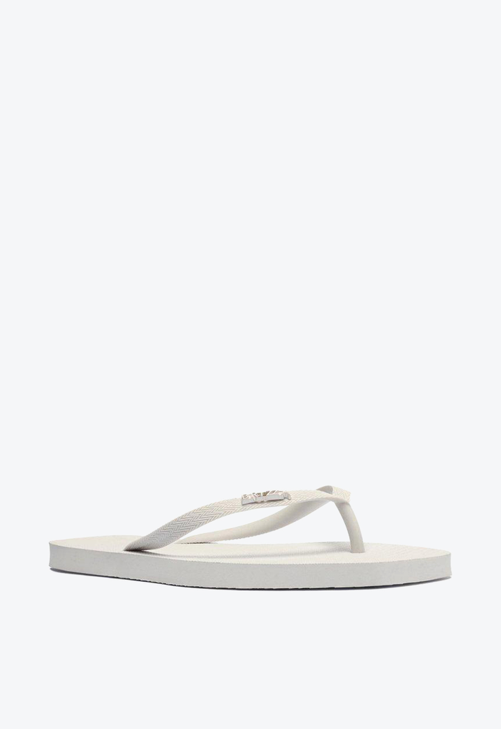 Chinelo de Dedo Branco Bico Quadrado Tiras Brizza