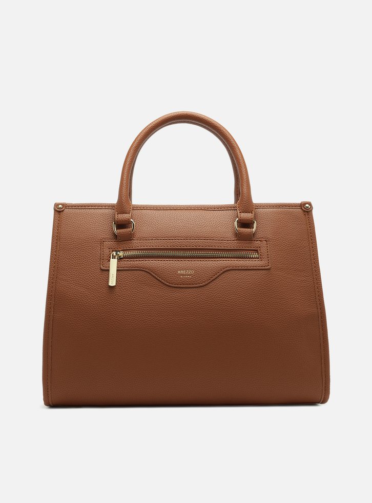Bolsa Tote Marrom Zíper