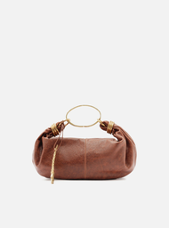 Bolsa Tiracolo Marrom Arezzo Couro Média Metais