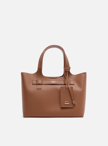 TCブラウンM Bolsa Tote Marrom Média Metais | ZZ MALL