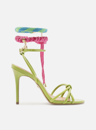 Sandália Verde Arezzo Salto Fino Custom Anklet