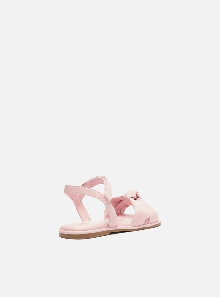 Sandália Rasteira Infantil Rosa Tiras Velcro