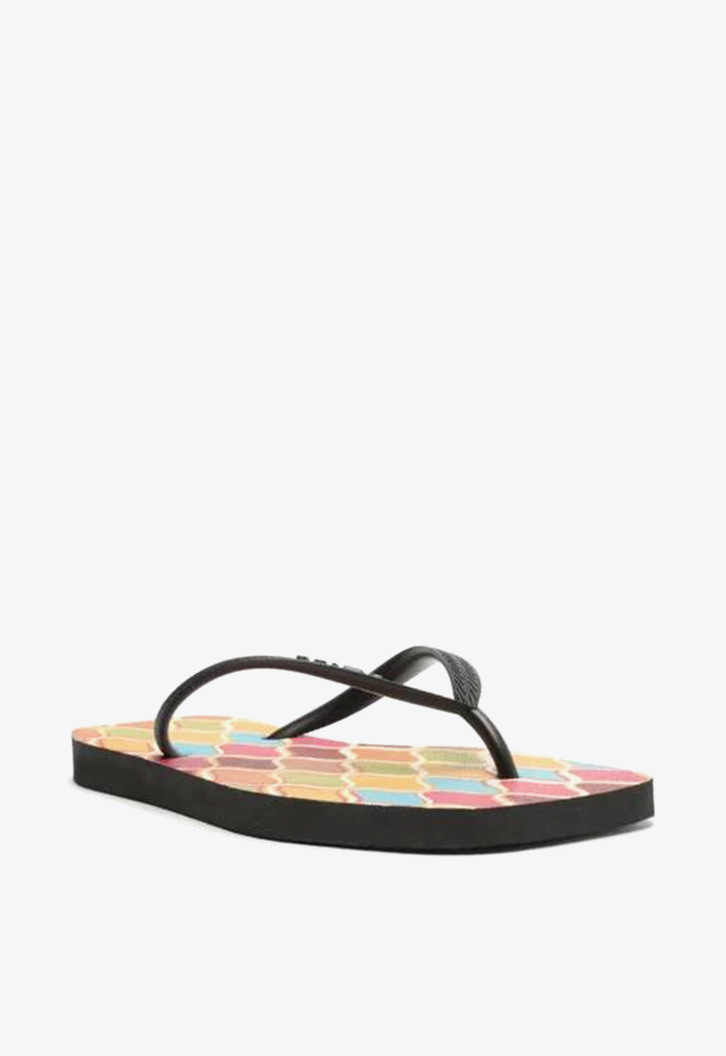 Chinelo De Dedo Preto Brizza  Estampa Square