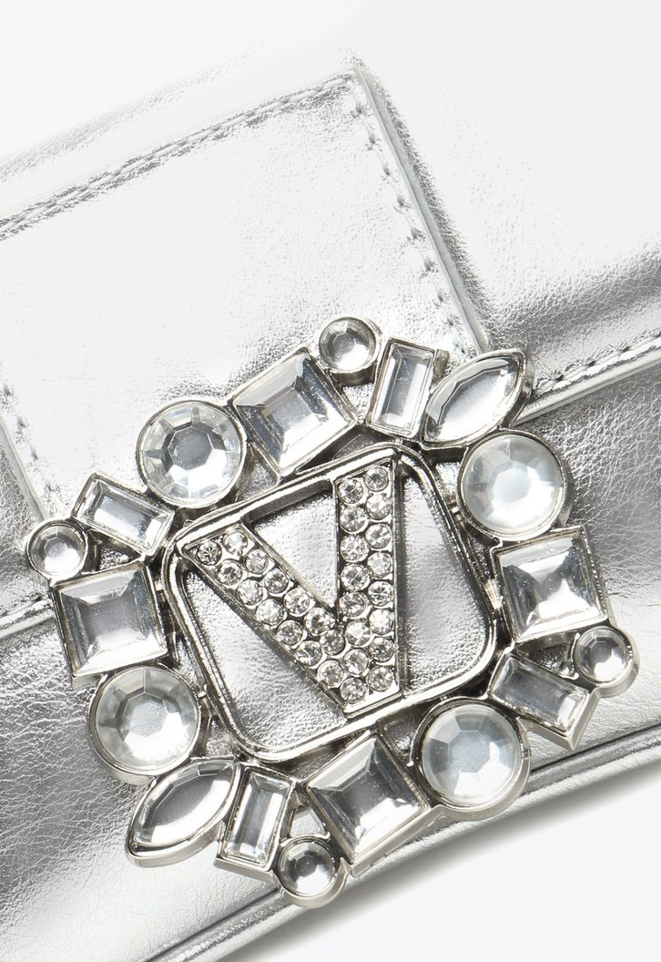 Bolsa Tiracolo Diamonds Pequena Prata