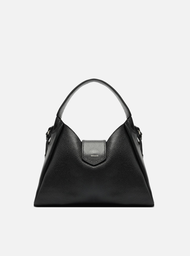 Bolsa Hobo Preta Arezzo Couro Média Lapela