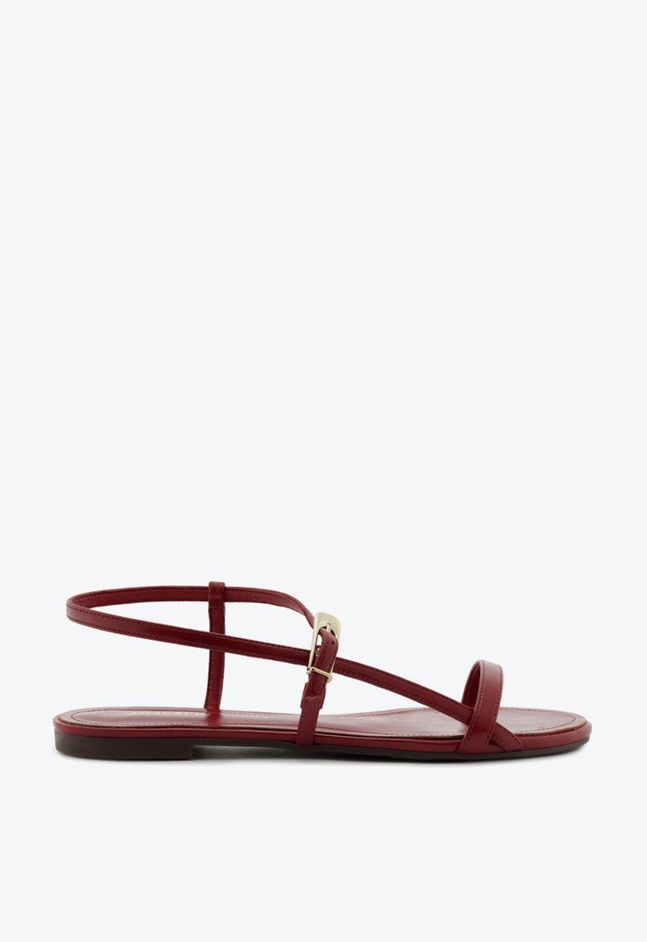 Sandália Rasteira Tiras Finas Vermelha