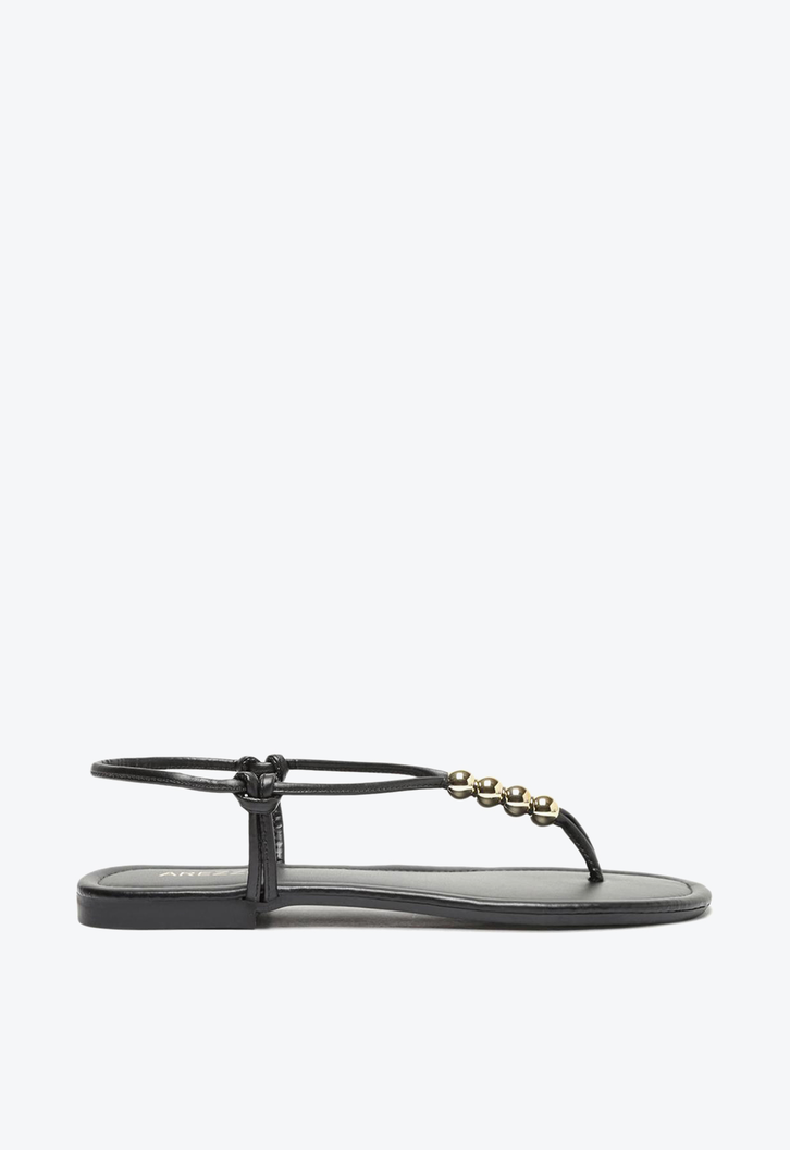 Sandália Rasteira Preta Arezzo Slim Light Citrus