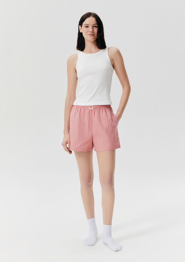 Pijama Curto Off-White Hering Feminino Fio Tinto