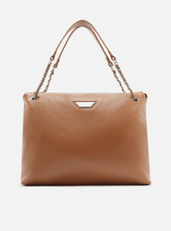 Bolsa Shopping Marrom Arezzo Couro Grande Metal