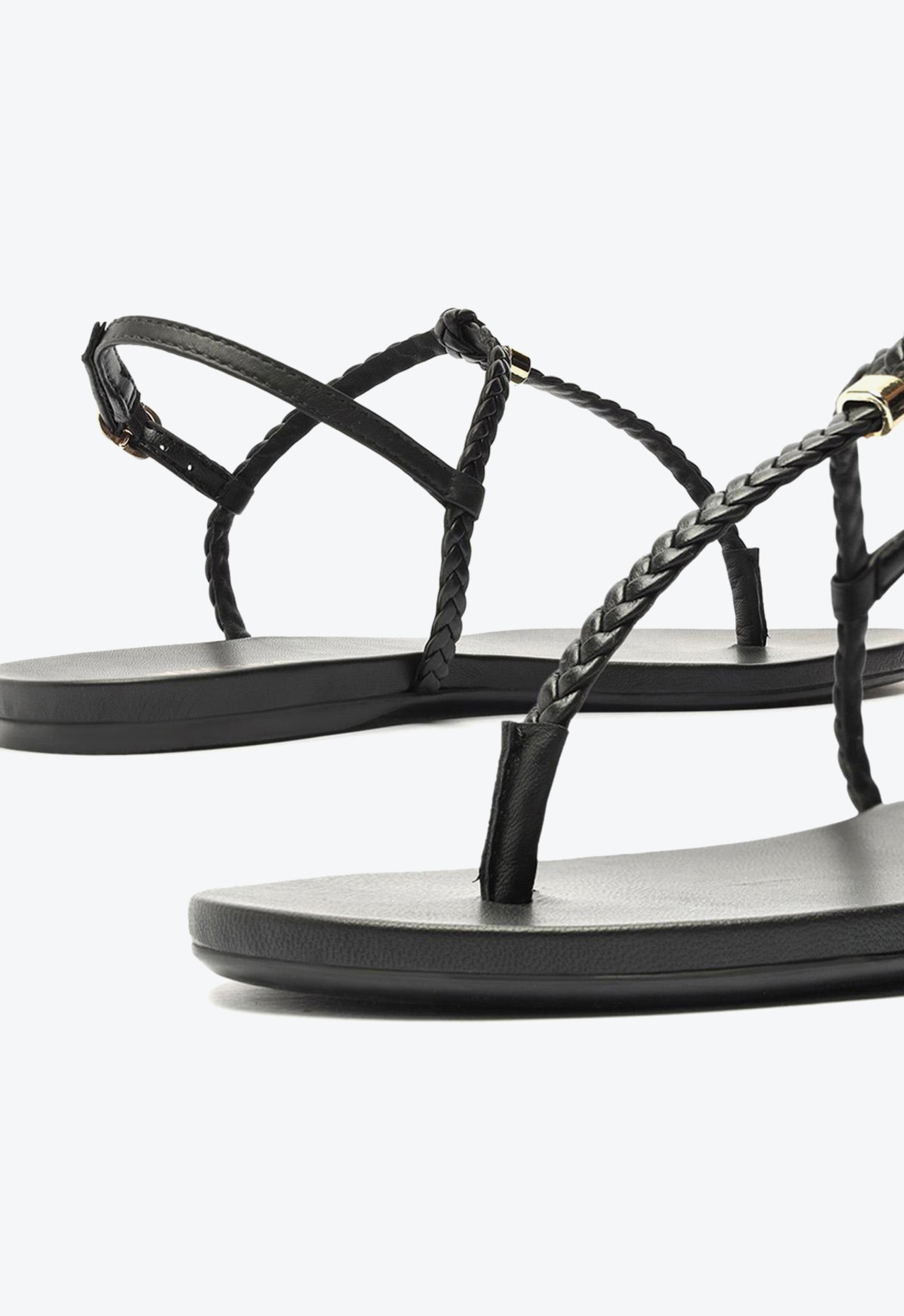人気ブラドン Rasteira Arezzo Preta Sandália Trançada MALL ZZ | スーツ