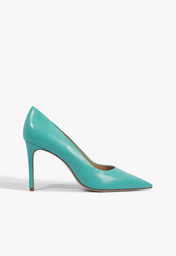 Sapato Scarpin Salto Alto Nobuck Verde