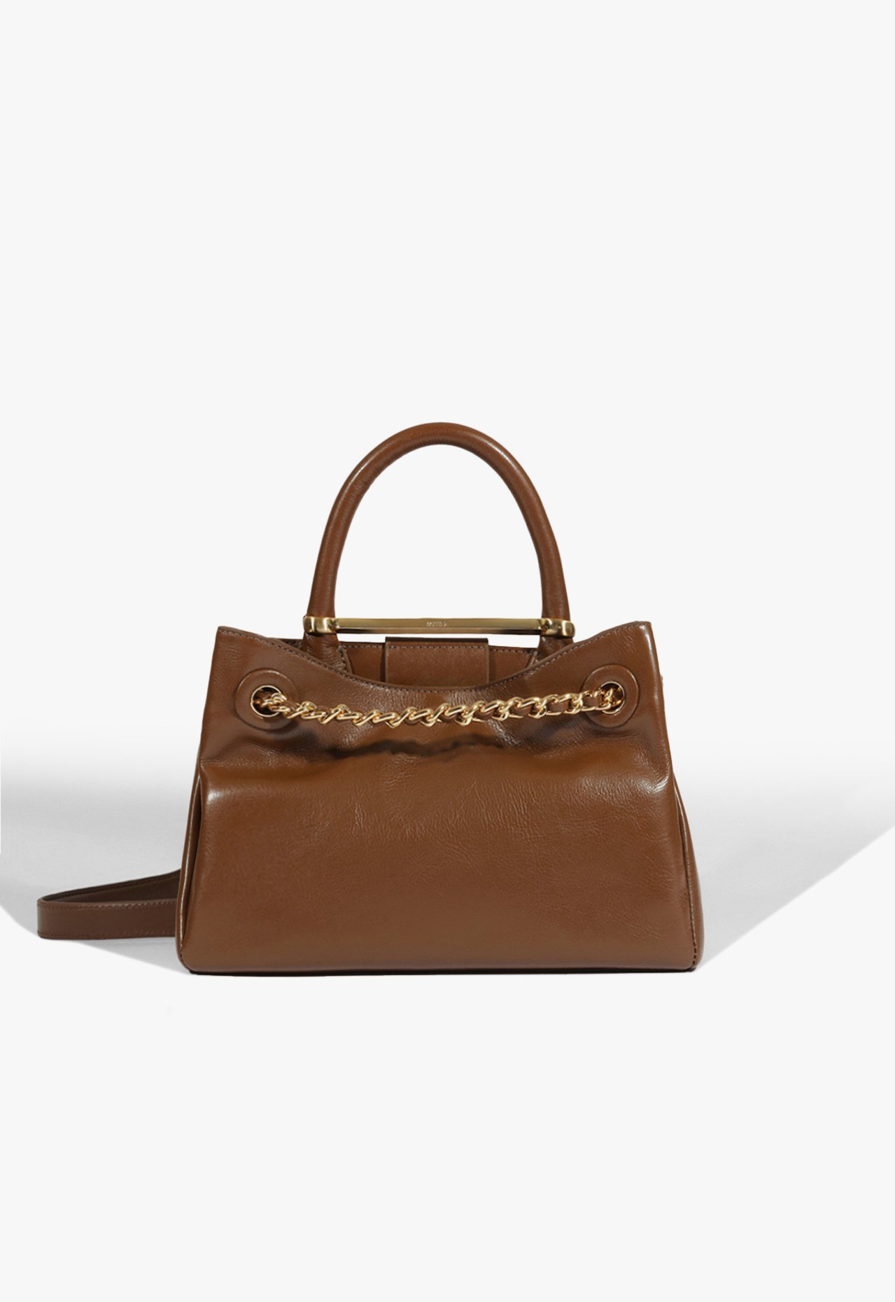 Bolsa Mini Tote Crush Couro Marrom | ZZ MALL
