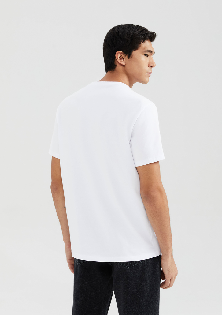 Camiseta Básica Masculina Branca Hering Manga Curta Comfort Super Cotton