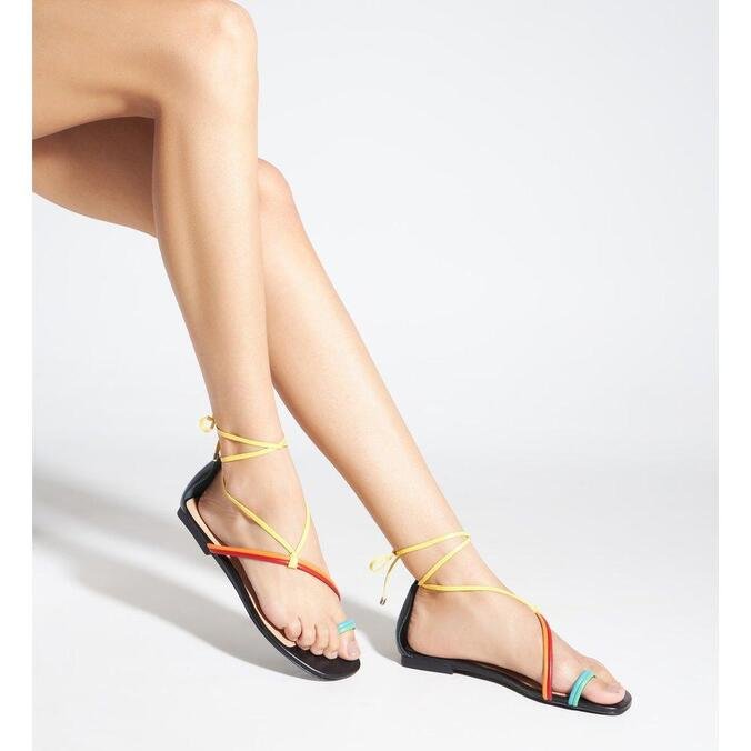 Sandália Feminina New Minimal Rainbow - Schutz - Azul - Shop2gether