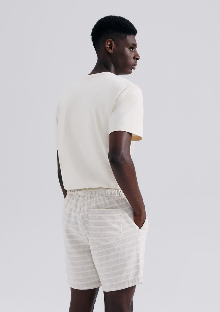 Bermuda Masculina Cinza Hering Jogger Rústica Listrada