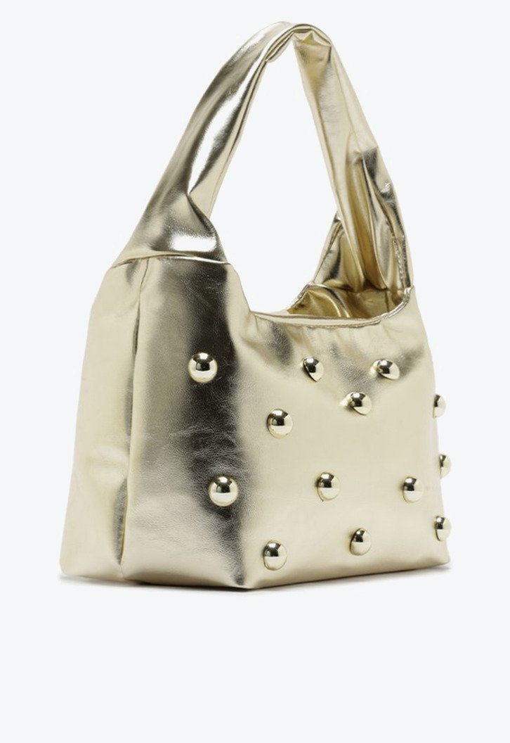 Bolsa Shopping Média Adorno Dourada