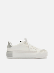 Tênis Flatform Branco Prata Arezzo Amarração