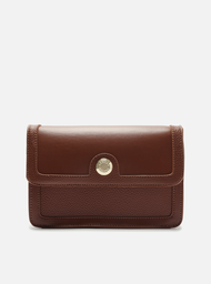 Bolsa Tiracolo Marrom Arezzo Pequena Botão Metal