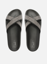Slide Preta Strass Lara Brizza