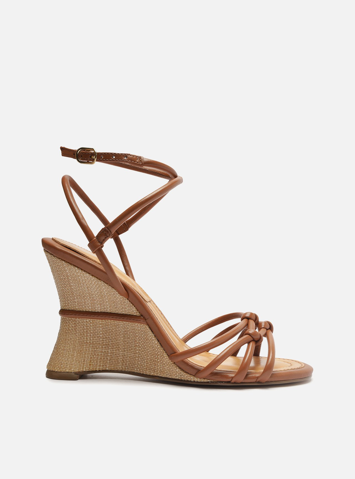 Sand lia Marrom Arezzo Salto Alto Anabela Tiras N s ZZ MALL