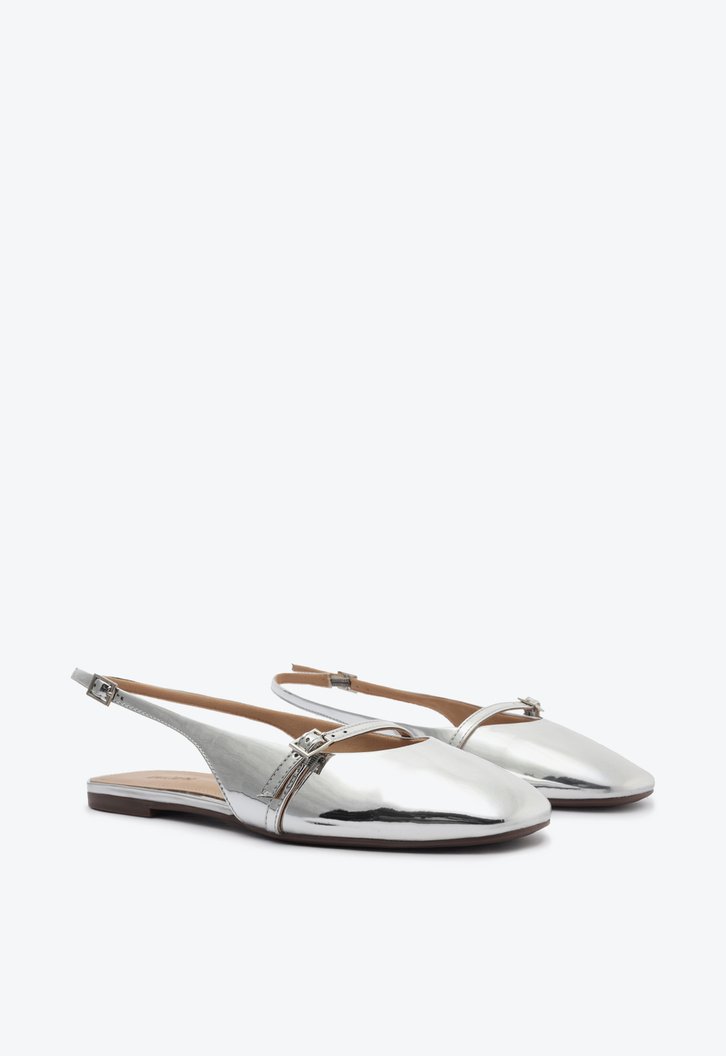 Sapatilha Prata Anacapri Slingback Specchio Tira Fechamento