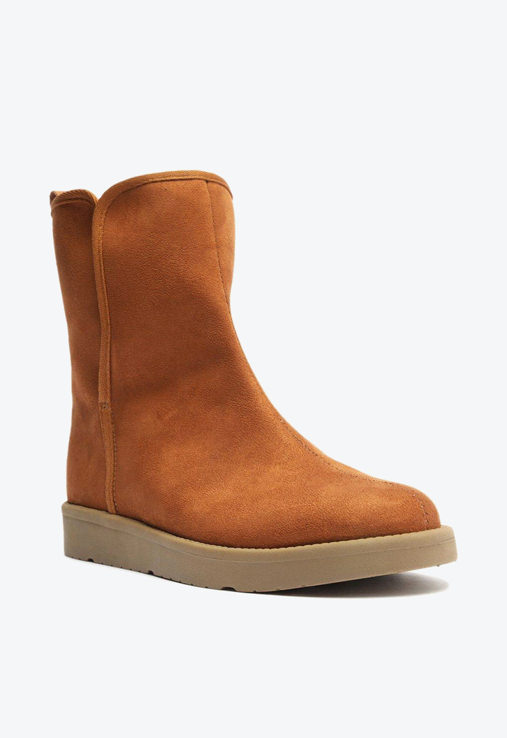 Bota Marrom Arezzo Camurça Salto Baixo Home