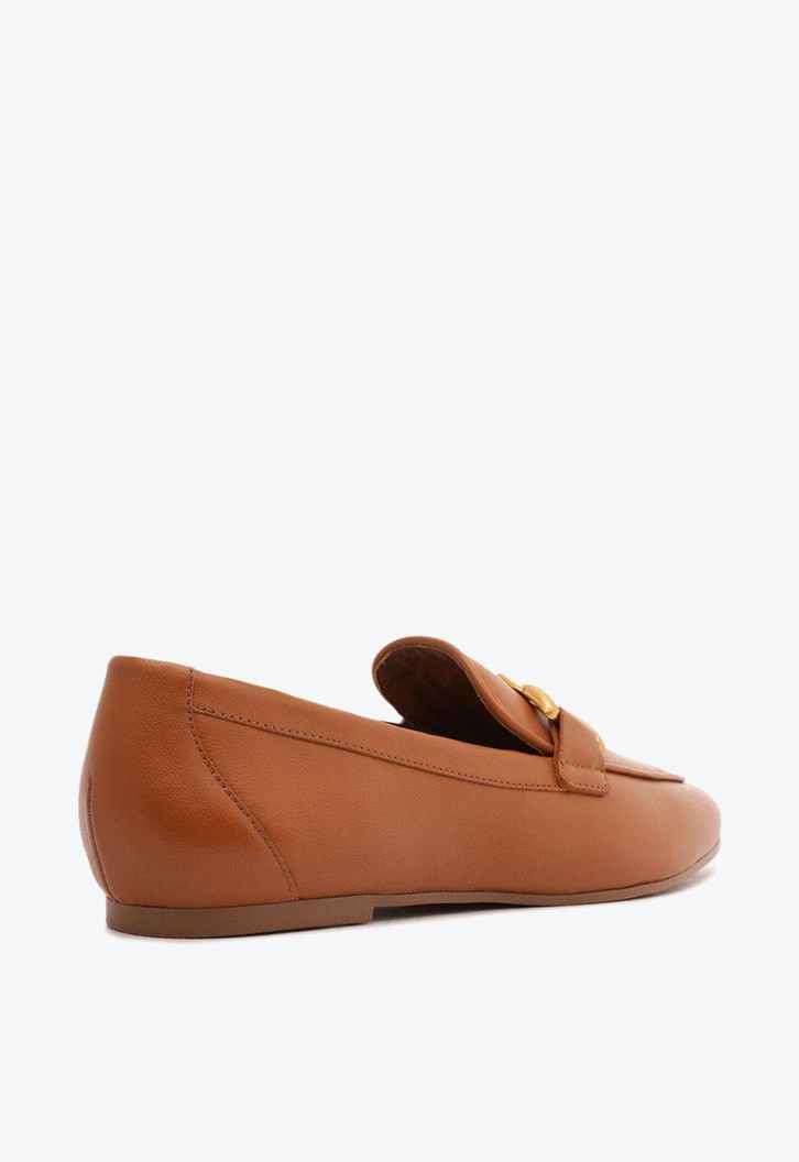 Mocassim Marrom Arezzo Couro Metal Trança