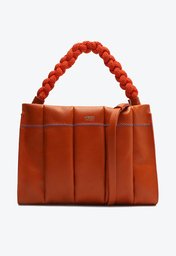Tote Laranja Arezzo Couro Milano Grande Alça Cordão