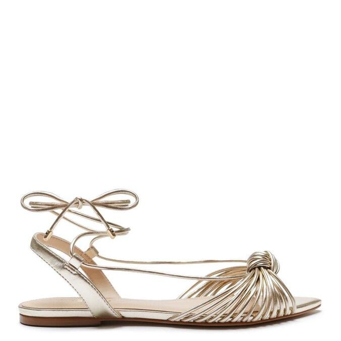 Sandália AREZZO Rasteira Metal Amarração Platino e Colorida | Outstore -  GLAMI.com.br