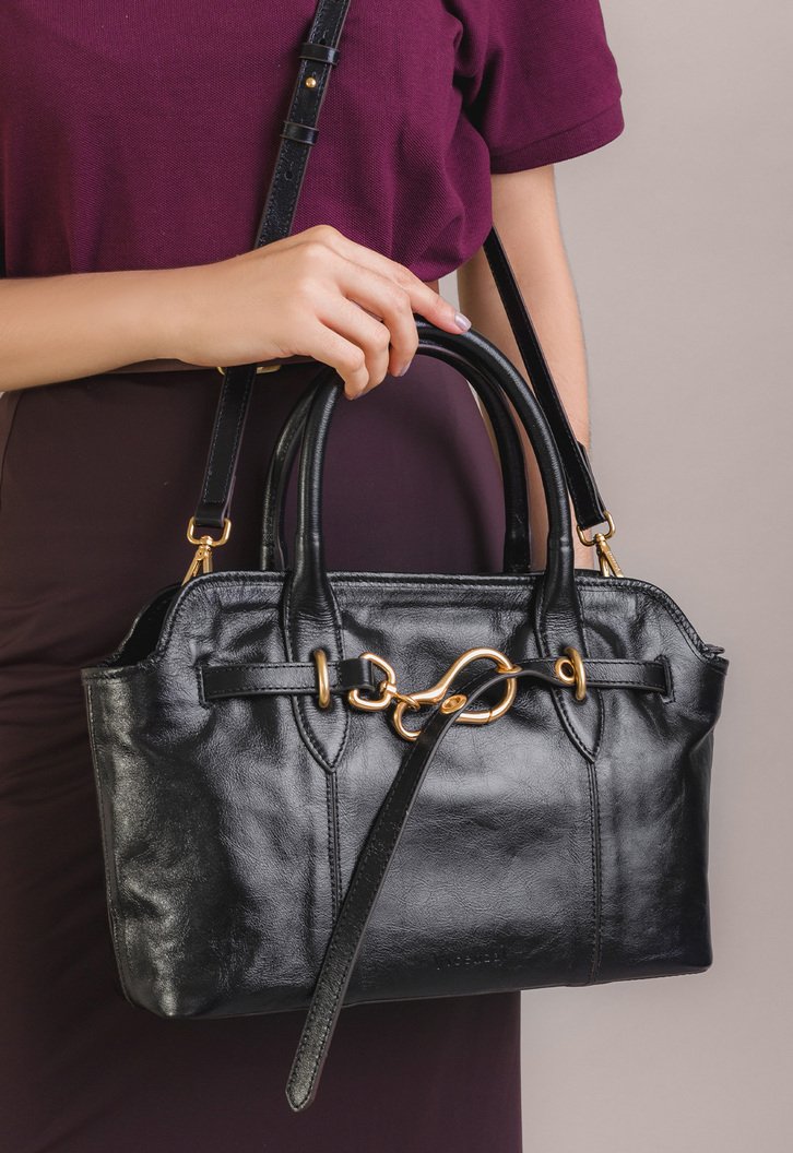 Bolsa Tote Preta Vicenza Melinda Média | ZZ MALL
