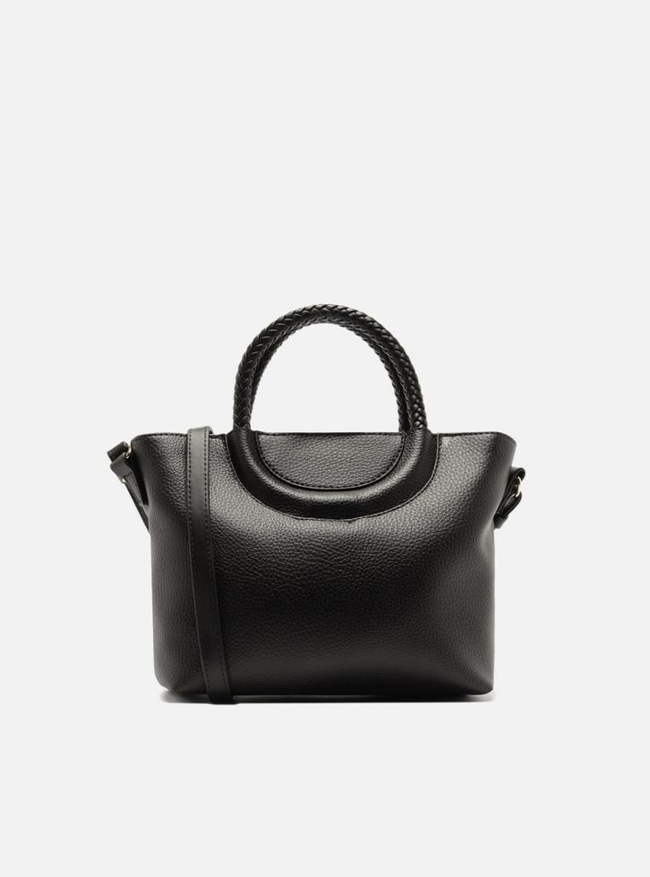 Bolsa Tote Preta Média Alça Trançada | ZZ MALL