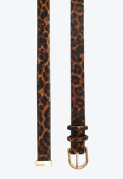 Cinto Fino Fivela Metálica Valentina Couro Animal Print