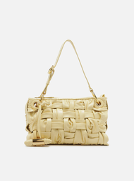 Bolsa Tiracolo Amarelo Arezzo Couro Média Tressê Maxi